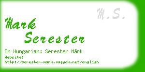 mark serester business card